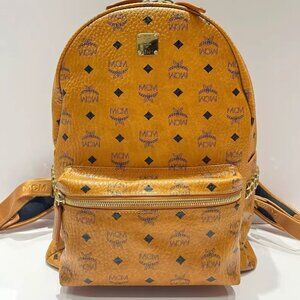 New! MCM Backpack Classic Monogram Rivet Decoration